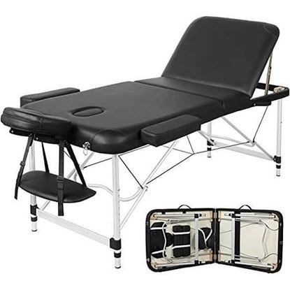 Picture of Black Extra Wide Adjustable Portable Massage Tattoo Folding Table