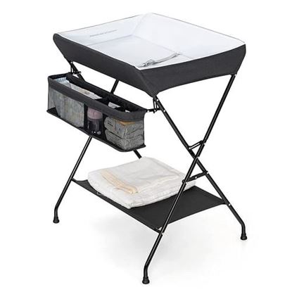 Picture of Black Folding  Wide Nursery Diaper Baby  Changing Table