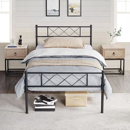 Picture of Twin Size Traditional Powder Coated Slatted Metal Platform Bed