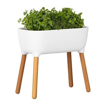 Picture of White Scandinavian Elevated Raised Smart Drainage Planter Bed