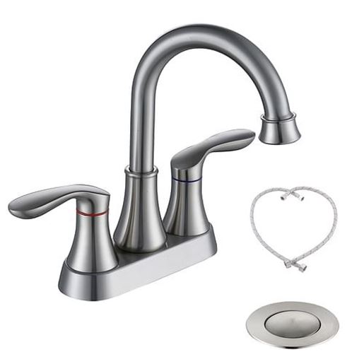 Picture of Color: Brushed Nickel  Lead Free Commercial Two Handle Bathroom Faucets