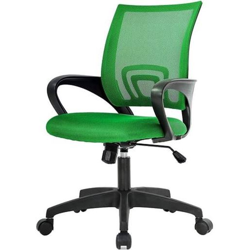 Picture of Green Modern Mid-Back Ergonomic Mesh Office Desk Chair with Armrest on Wheels