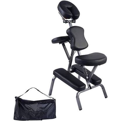 Foto de Black Portable Massage Tattoo Chair with Carrying Bag