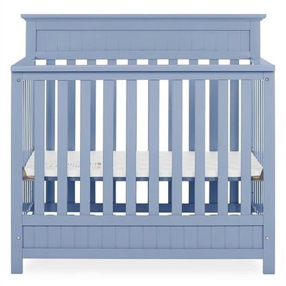 Picture of Pine Wood 4-in-1 Modern Convertible Crib Toddler Bed Daybed Baby Blue Finish