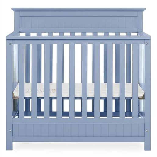 Picture of Pine Wood 4-in-1 Modern Convertible Crib Toddler Bed Daybed Baby Blue Finish