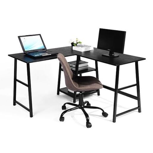 Picture of Color: BLACK Computer Desk BLACK