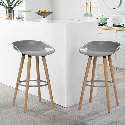 Picture of Color: GREY Dining Chair BLACK LEG