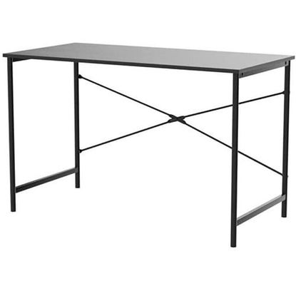 Picture of Modern Home Office Computer Desk Table with Black Metal Frame and Wood Top