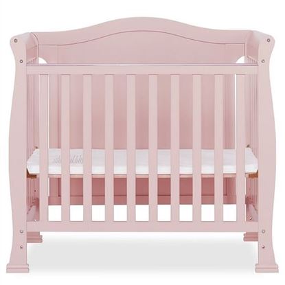 Picture of Solid Wood 3-in-1 Convertible Baby Crib Toddler Bed Daybed in Pink Finish