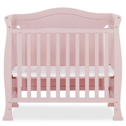 Picture of Solid Wood 3-in-1 Convertible Baby Crib Toddler Bed Daybed in Pink Finish