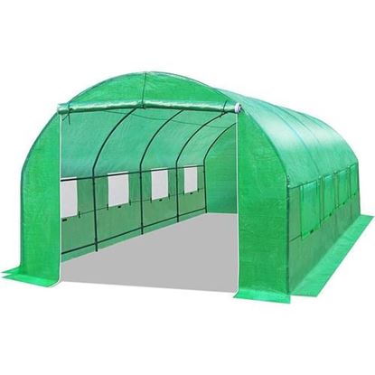 Picture of Outdoor Greenhouse 10 x 20 x 7 Ft with Heavy Duty Steel Frame and Green PE Cover