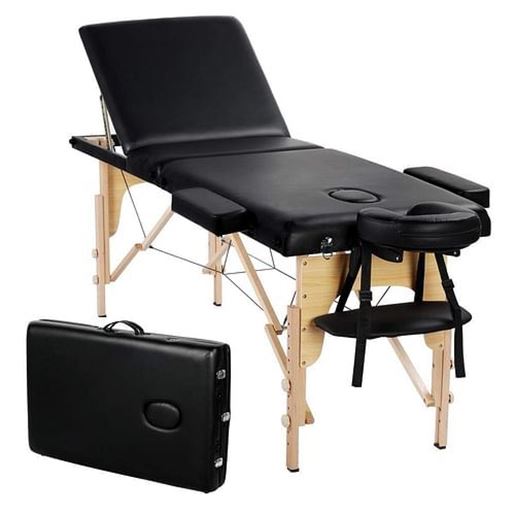 Picture of Black Adjustable Portable Massage Tattoo Folding Elevated Table