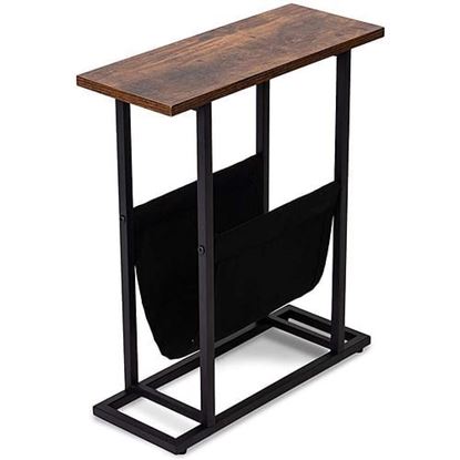 Изображение Color: Brown Vintage Side Table End Table for Living Room, Bedroom & Small Spaces, Brown