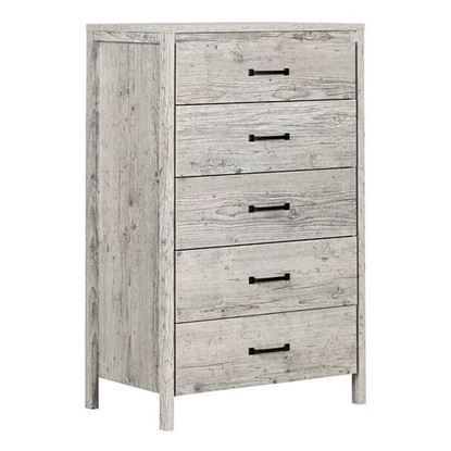 Picture of Modern Washed Pine 5 Drawer Storage Chest