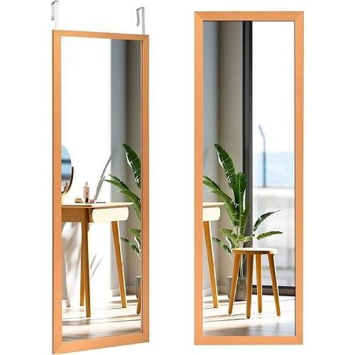 Picture of Gold Full Length Bedroom Mirror with Over the Door or Wall Mounted Design