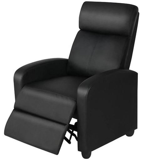 Picture of Black High-Density Faux Leather Push Back Recliner Chair