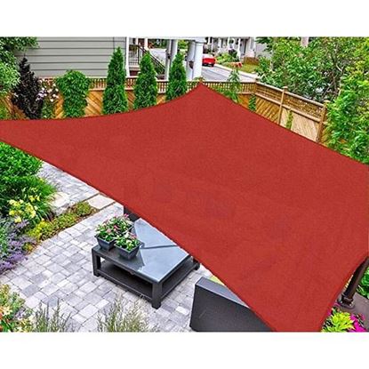 Picture of Color: Red 16' x 20' Rectangular Sun Shade Sail UV Block Canopy for Outdoor,Sand