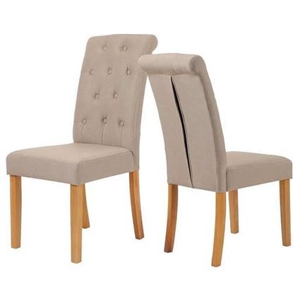 Picture of Color: Tan  Tufted Parsons Chair (Set of 2)