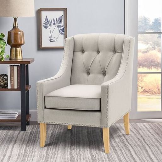 Picture of Color: Grey White  28'' Wide Tufted Armchair