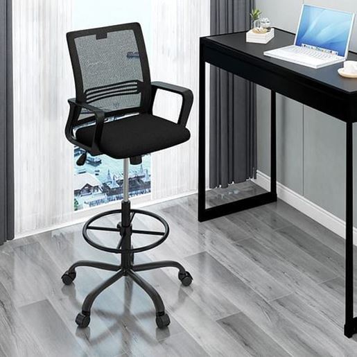 Picture of Color: black  DR Office Chair, Drafting Mesh Table Chair with Foot Ring, C-1839-F-BK