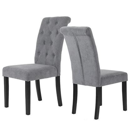 Изображение Color: Dark Grey  Tufted Parsons Chair (Set of 2)