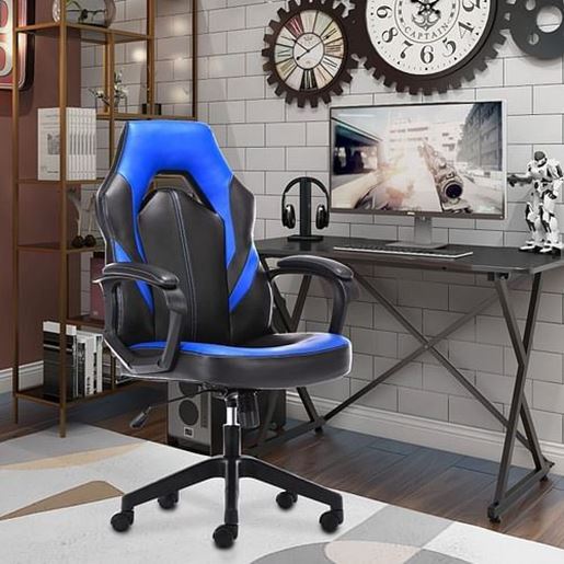 Picture of Color: Black+Blue  DR Gaming Chair, Executive Bonded Leather