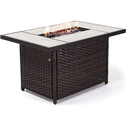 Foto de Size: 43.3 x 29.1 x 24.2 inches 43 Inch Outdoor Gas Fire Pit Table 50,000 BTU Patio Propane Fire Pit Table
