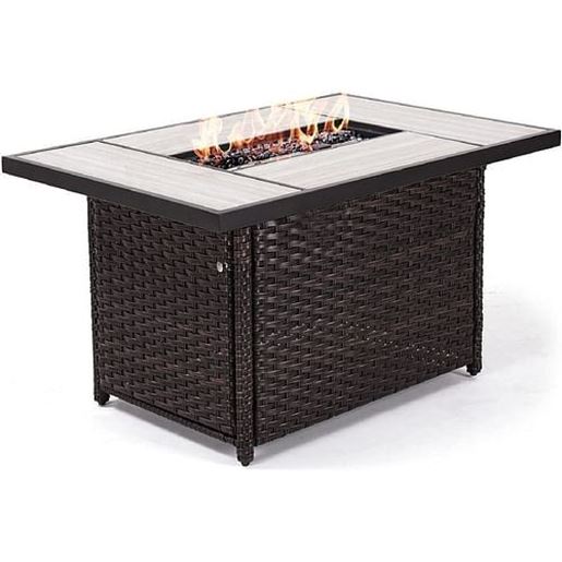 Picture of Size: 43.3 x 29.1 x 24.2 inches 43 Inch Outdoor Gas Fire Pit Table 50,000 BTU Patio Propane Fire Pit Table