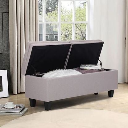 Picture of Color: Grey 53'' Wide Tufted Rectangle Storage Ottoman