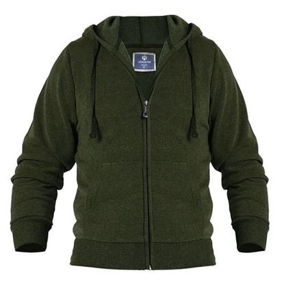 Picture of . Case of [24] Men's Full Zip Hoodie Jackets - S-2X, Military Green, Fleece .