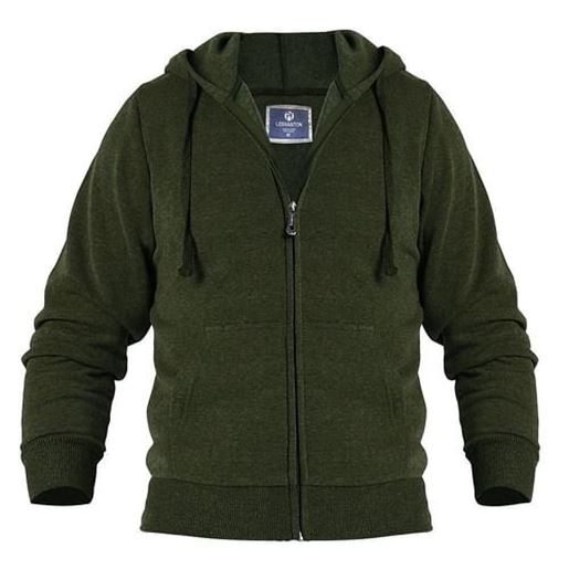 Picture of . Case of [24] Men's Full Zip Hoodie Jackets - S-2X, Military Green, Fleece .