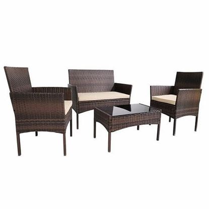 Picture of Color: Brown 4 - Person Seating Group with Cushions