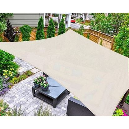 Picture of Color: Cream 6' x 10' Rectangular Sun Shade Sail UV Block Canopy for Outdoor,Sand