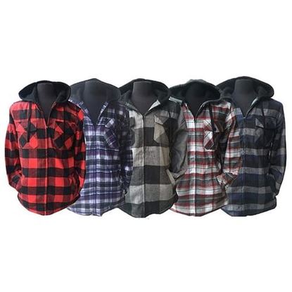 Picture of Case of [12] Men's Sherpa Lined Flannel Jacket, Size S-2X .