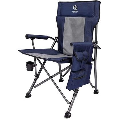 Picture of Color: Navy Blue Outdoor Folding Camping Chair High Back Padded Lawn Chair for Camping Hiking, Navy Blue