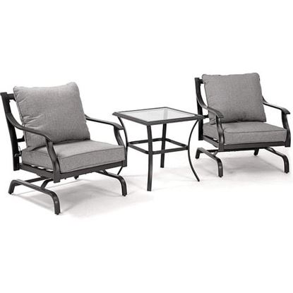 Picture of Color: Grey  SR  Metal Rocking Chairs Patio Chairs Bistro Sets Indoor Outdoor Chat Set