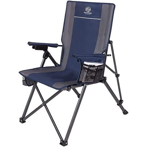 Picture of Color: Blue Outdoor Camping Chair Adjustable 3 Position Reclining Lounge Chairs for Patio Garden