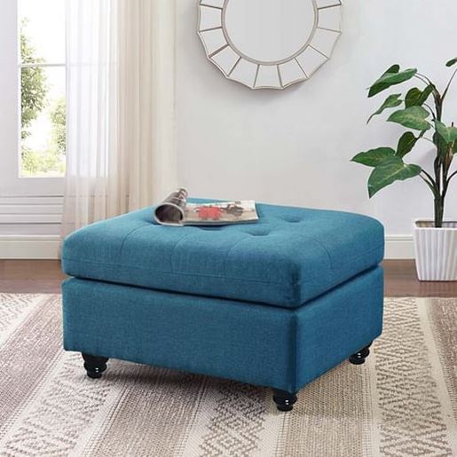 Picture of Color: Dark Blue  23.6'' Wide Tufted Rectangle Cocktail Ottoman