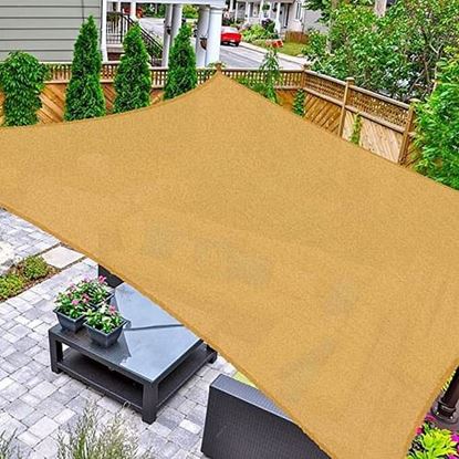 Picture of Color: Sand 16' x 16' Square Sun Shade Sail UV Block Canopy for Outdoor,Sand