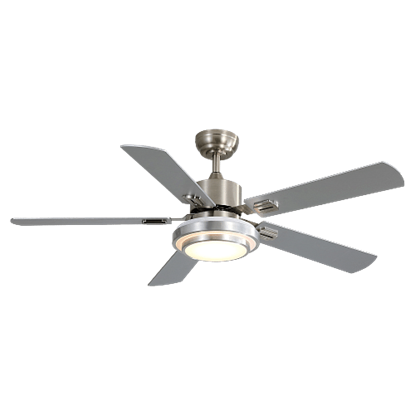 Picture of Color: Brushed Nickel  Modern Style 52'' Ceiling Fan with Light ( Reversible, Dimmable, Speed Adjustable )