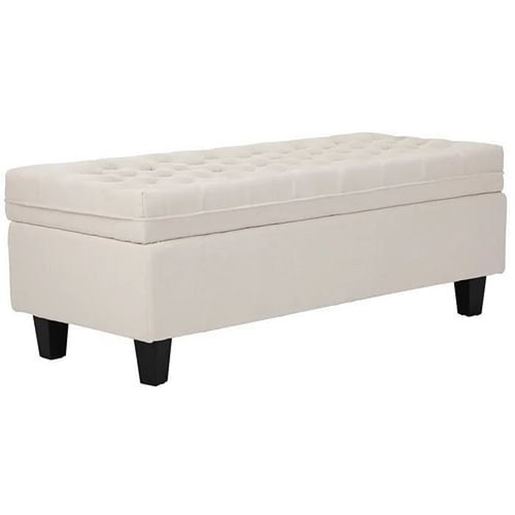 Picture of Color: White  50'' Wide Tufted Rectangle Storage Ottoman