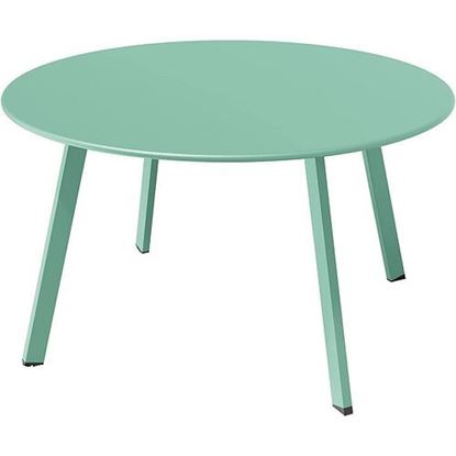 Picture of Color: Mint Green  SR Round Steel Patio Coffee Table, Weather Resistant Outdoor Large Side Table