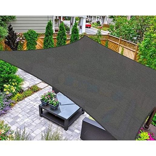 Picture of Color: Black 12' x 16' Rectangular Sun Shade Sail UV Block Canopy for Outdoor,Sand