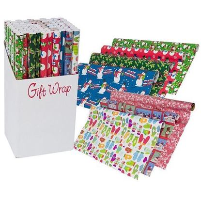 Picture of . Case of [66] Christmas Gift Wrap - 8 Assortments .