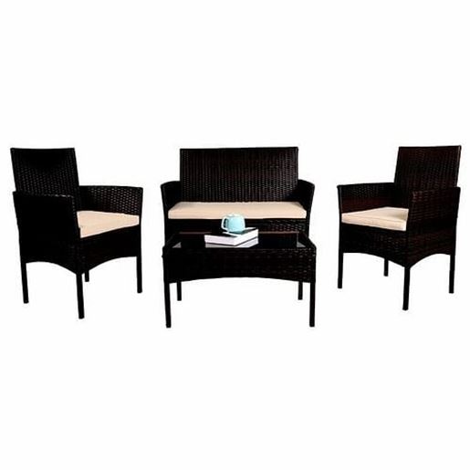 Picture of Color: Black 4 - Person Seating Group with Cushions