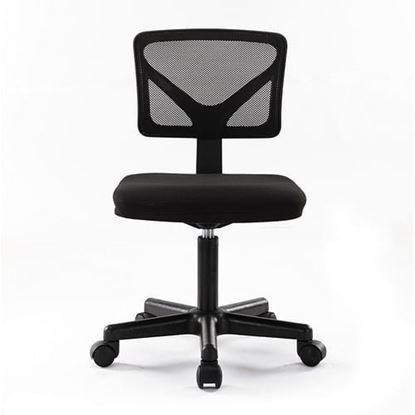 Picture of Color: black  Armless Desk Chair, Mesh Office Chairs with Lumbar Support, C--BK