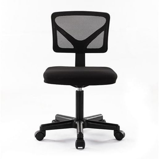 Picture of Color: black  Armless Desk Chair, Mesh Office Chairs with Lumbar Support, C--BK