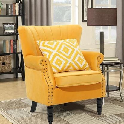 Picture of Color: Yellow  28.7'' Wide Tufted Armchair