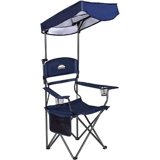 Picture of Color: Blue Outdoor Sun Shade Folding Camp Chair SPF 50+ Sun Protection Patio Camping Chair Navy Blue