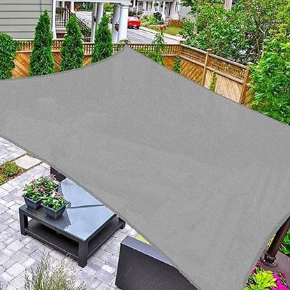图片 Color: Grey 10' x 13' Sun Shade Sail Rectangle Canopy, UV Block Awning Durable for Outdoor Patio Carport Garden Backyard Balcony, Blue
